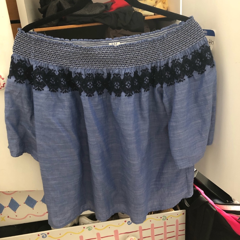GAP Off-The-Shoulder Blue Top